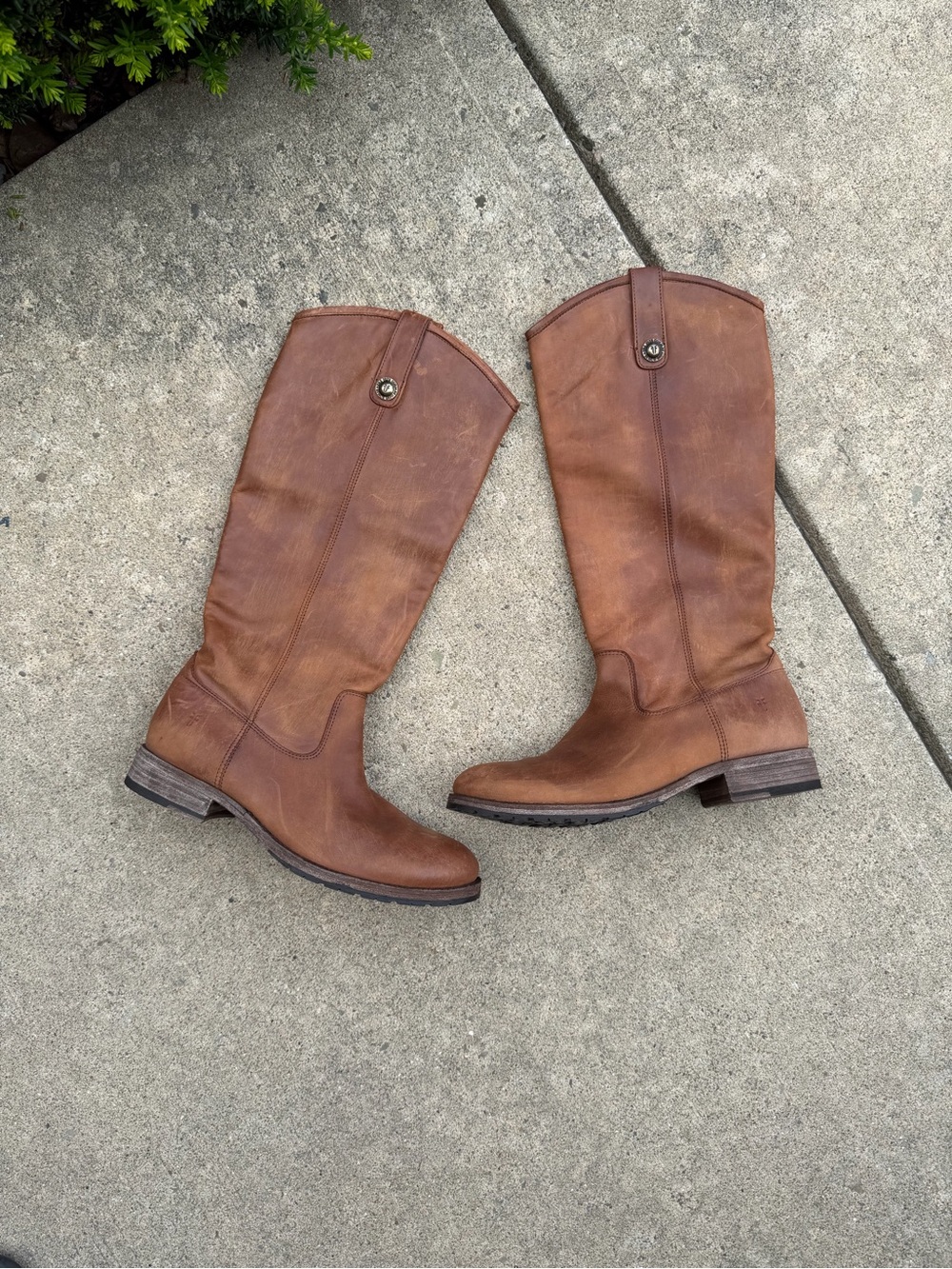 Frye Melissa Button Lug Tall Cognac Boots Womens Size 8.5 M 3471374-COG (NWOT)